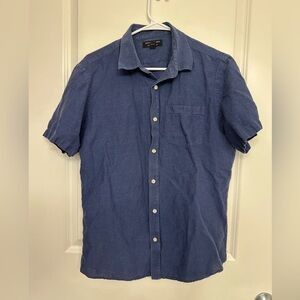 Banana Republic Linen Cotton Blend Blue Shirt M
